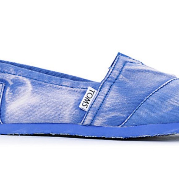 TOMS Classics Blue Palmetto Canvas Womens Slip On - Picture 2 of 7